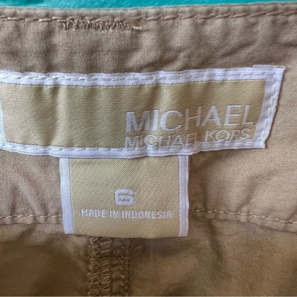 MICHAEL MICHAEL KORS KHAKI CARGO PANTS ROLL TAB CUFFS SIZE 6 NWT - Picture 7 of 9